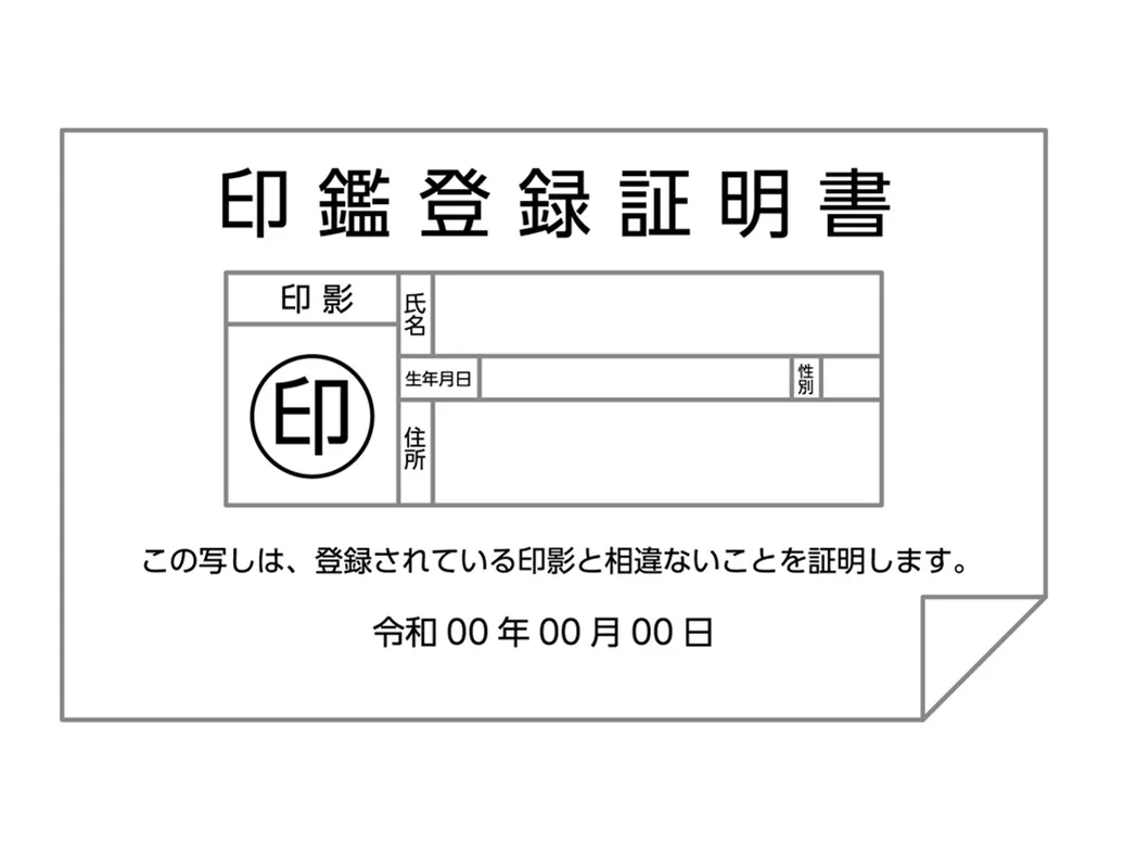 印鑑証明書の見本